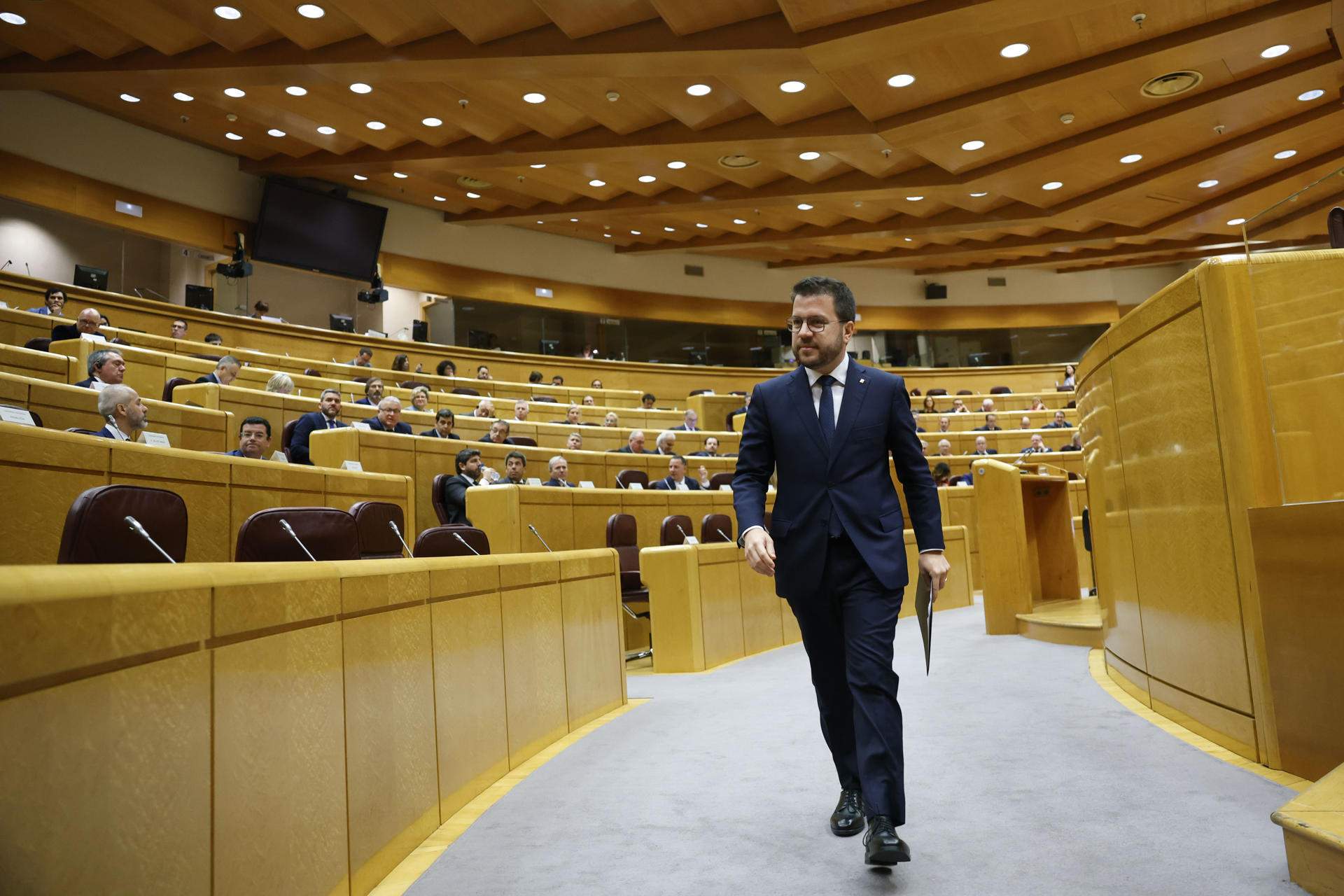 Aragonès, en el Senado: "La amnistía dejó de ser imposible, como pasará con el referéndum"
