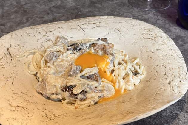 Fettuccelle a la carbonara / Foto: Jordi Tubella Fettuccelle a la carbonara / Foto: Jordi Tubella