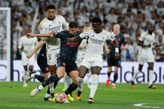 Jude Bellingham Rúben Dias Vinicius Júnior Real Madrid Manchester City / Foto: EFE