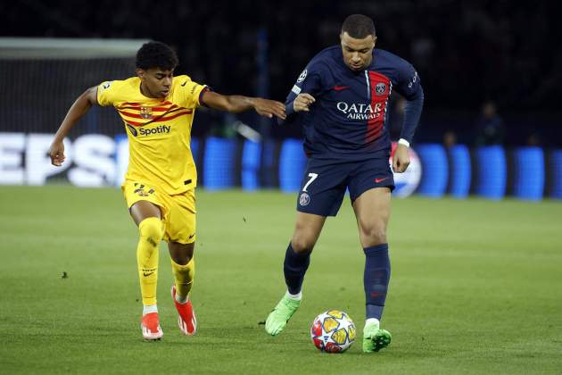 Lamine Yamal Kylian Mbappé PSG Barça / Foto: EFE