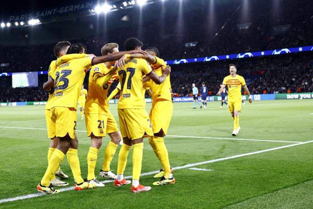 Barça celebració gol PSG / Foto: EFE