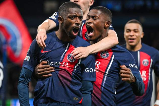 Ousmane Dembélé celebra el seu gol amb el PSG contra el Barça / Foto: Europa Press