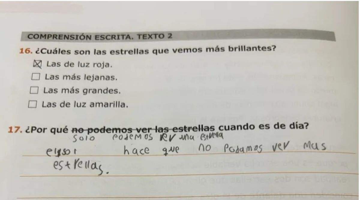 ¿Por qué no podemos ver las estrellas cuando es de día?, un niño de 4º de primaria nos deja boquiabiertos