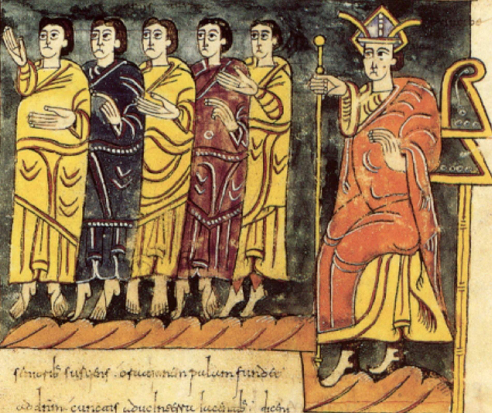 Representació d'un concili a l'època visigótica. Font Crónica Albeldense. Reial Acadèmia de la Història