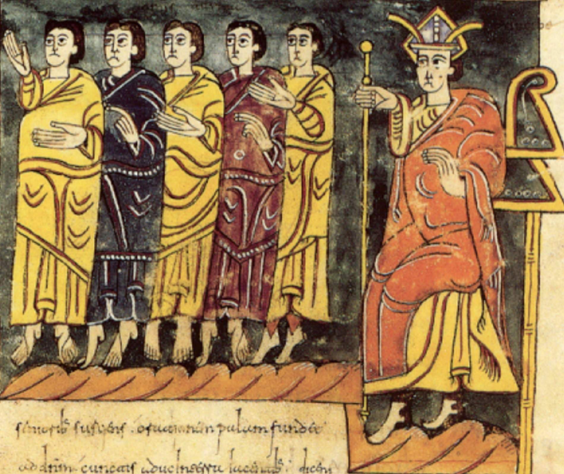 Representación de un concilio en la época visigótica. Fuente Crónica Albeldense. Real Academia de la Historia Representación de un concilio en la época visigótica. Fuente Crónica Albeldense. Real Academia de la Historia