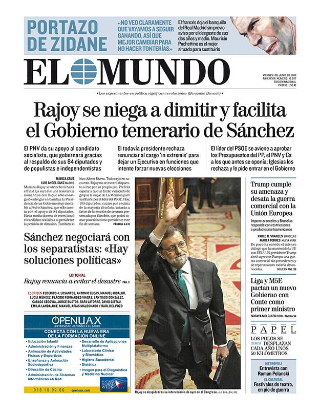 portada EL Mundo 1 juny