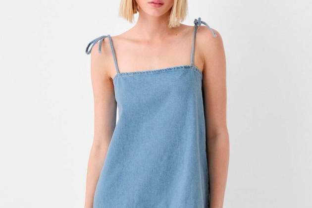 Vestit denim volants Vestit denim volants