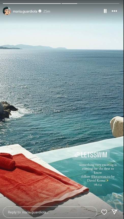 Maria Guardiola promociona Let's swim, Instagram Maria Guardiola promociona Let's swim, Instagram
