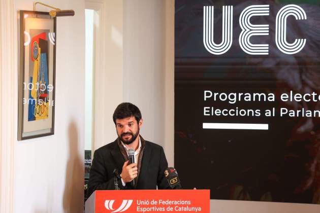 Gerard Esteva en el acto de la UEC / Foto: Miquel Muñoz