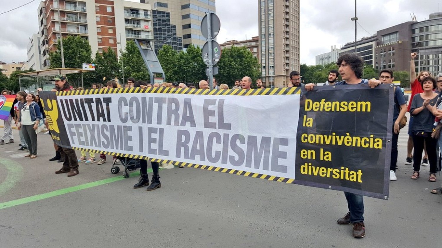 Protestas por el acto de presentación del partido de ultraderecha Vox en Barcelona