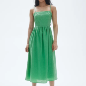 Vestido midi en verde menta