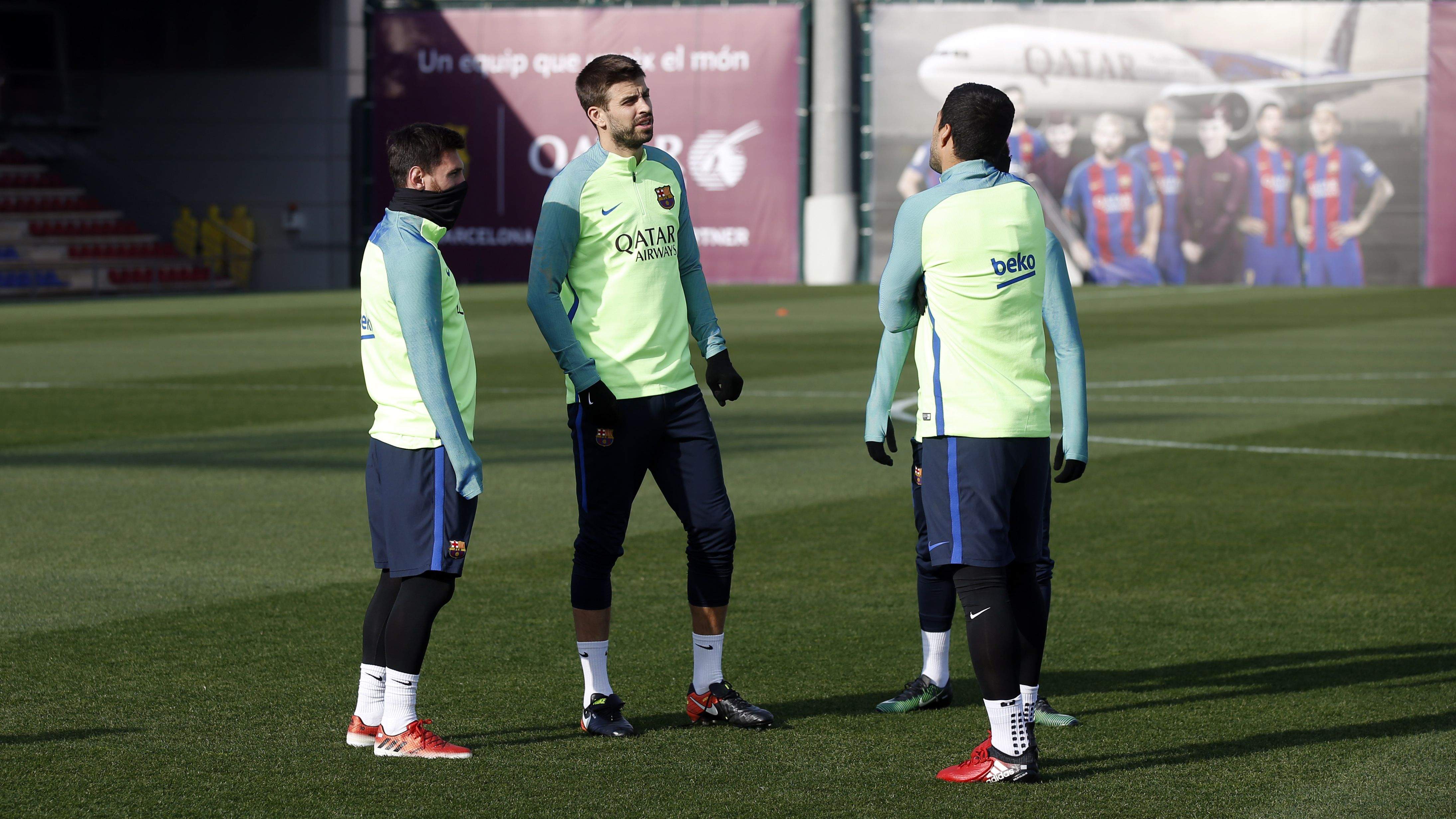 El trident ja s'entrena amb el Barça