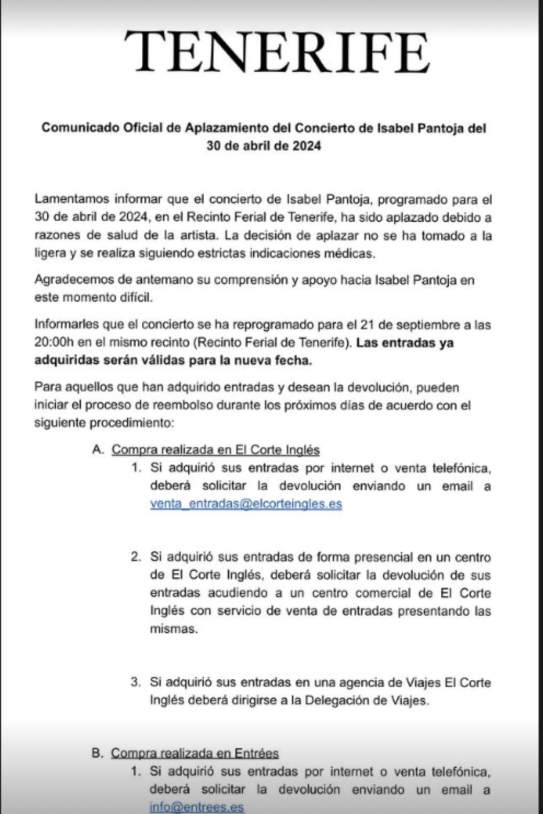 Isabel Pantoja Comunicat / Instagram Isabel Pantoja Comunicat / Instagram