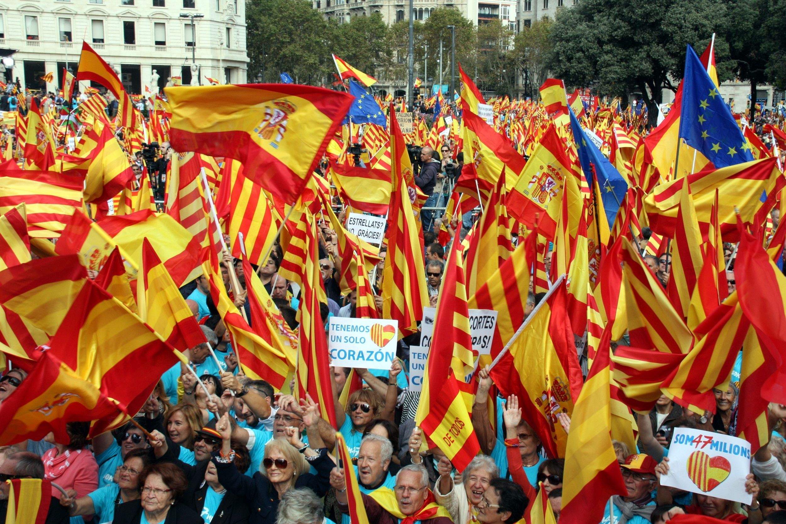 Entitats unionistes pacten un acte unitari per al 12-O a Barcelona