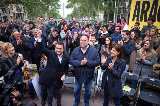 pere aragonès oriol junqueras inici campanya 12-M Foto: Montse Giralt pere aragonès oriol junqueras inici campanya 12-M Foto: Montse Giralt