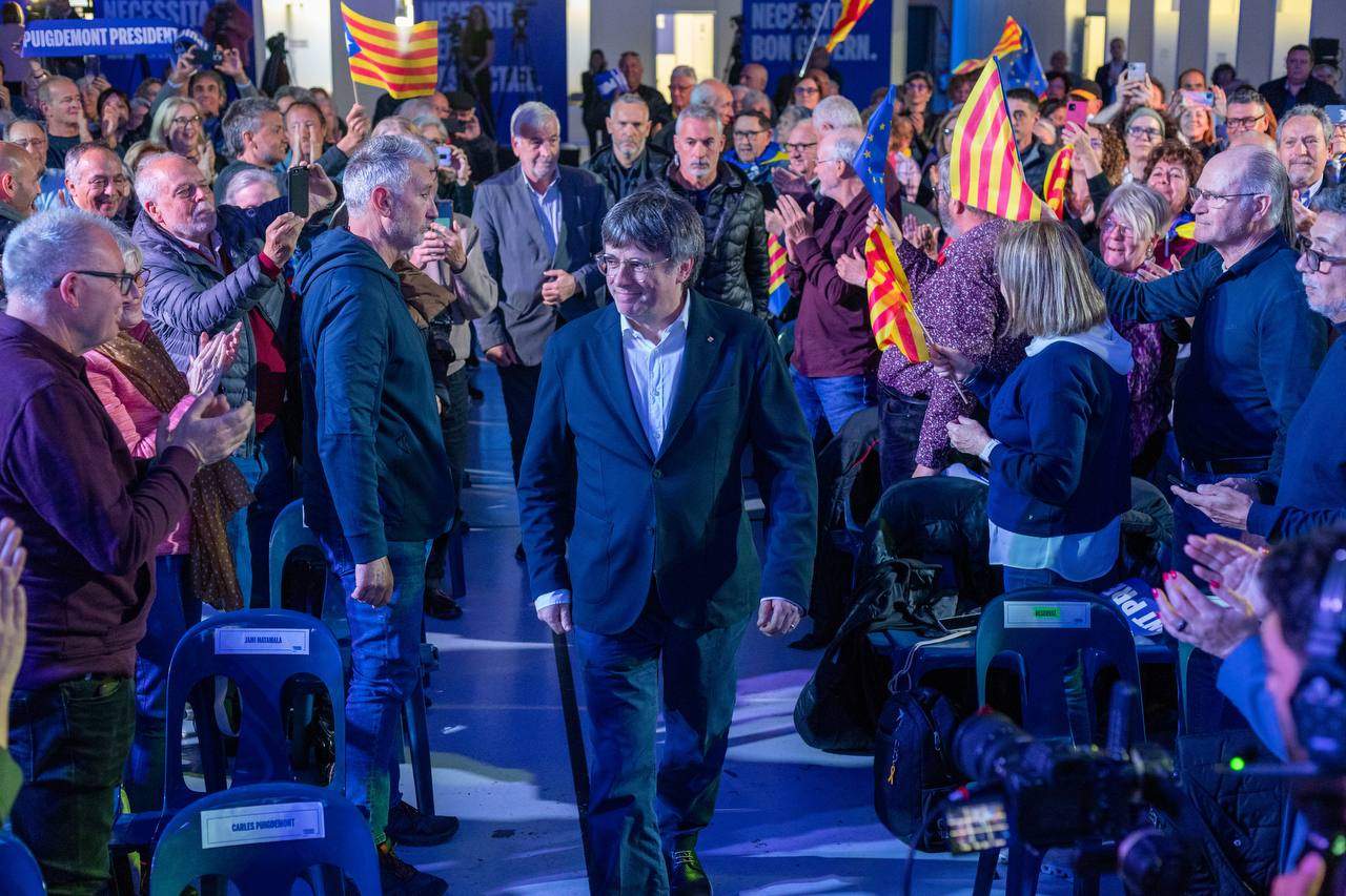 Carles Puigdemont a l'acte d'Argelers / Junts