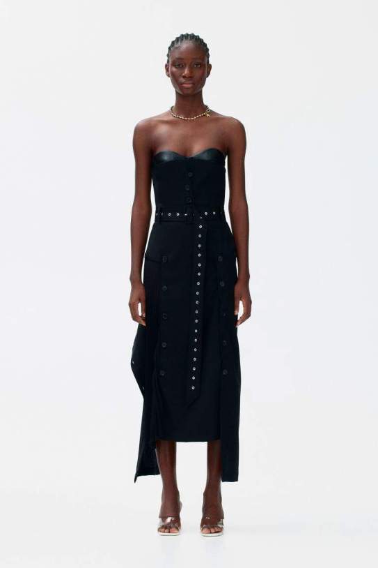 Vestido bandeau con sujetador de piel1 Vestido bandeau con sujetador de piel1
