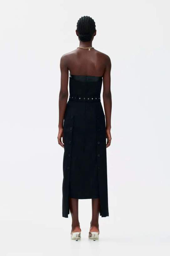 Vestido bandeau con sujetador de piel Vestido bandeau con sujetador de piel
