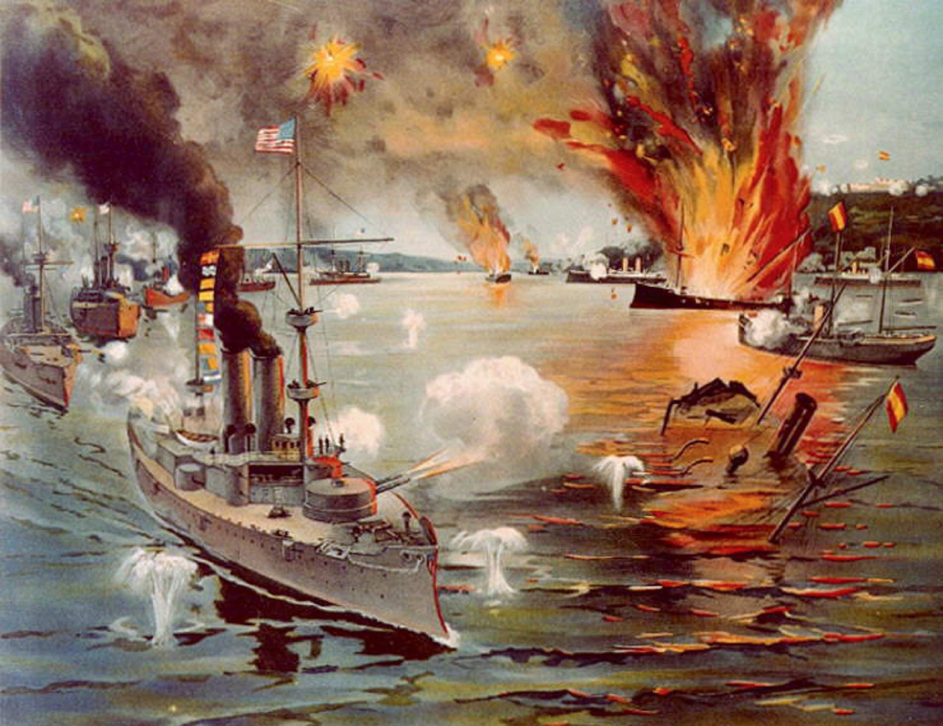 Los americanos hunden toda la flota española en Filipinas en una sola batalla
