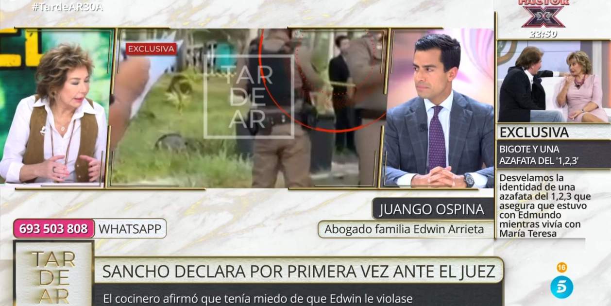 Ana Rosa ven l'amant de Bigote, a l'esquerra de la imatge, Telecinco Ana Rosa ven l'amant de Bigote, a l'esquerra de la imatge, Telecinco