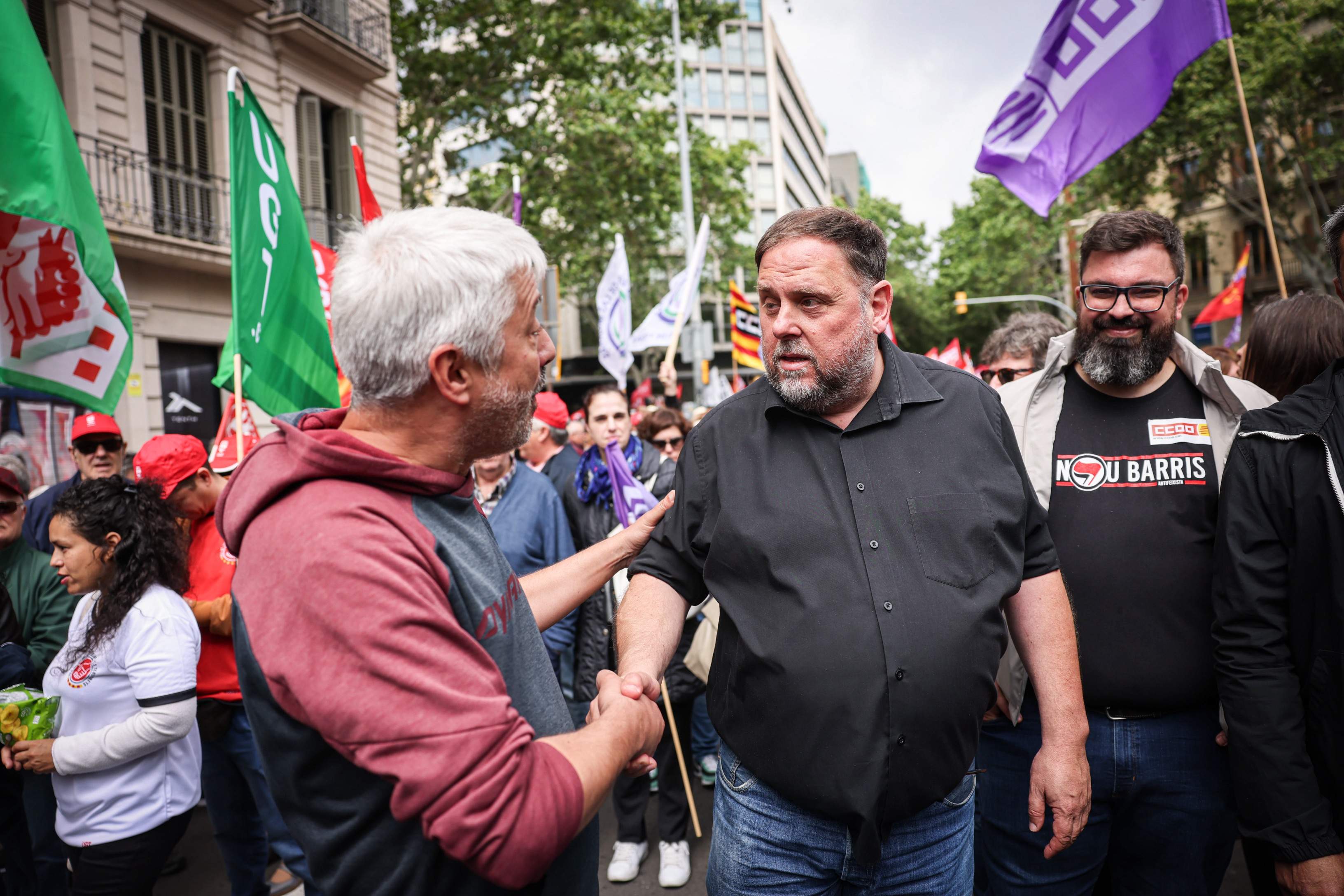 ERC, PSC i Comuns, protagonistes a la manifestació de l’1 de Maig més polític a les portes del 12-M