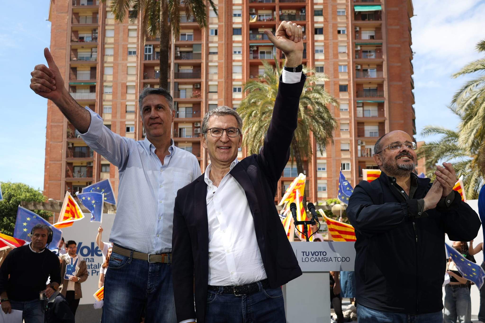 Alejandro Fernández, Feijóo i Albiol es conjuren a Badalona per “capgirar” Catalunya el 12-M