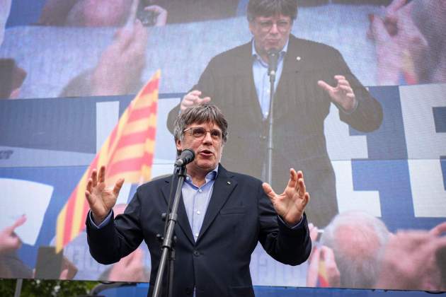 Carles Puigdemont a l'acte d'aquest dissabte a Argelers / Montse Giralt