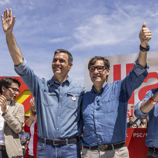 Acte central del PSC a Montmeló amb Salvador Illa i Pedro Sánchez / Foto: Carlos Baglietto