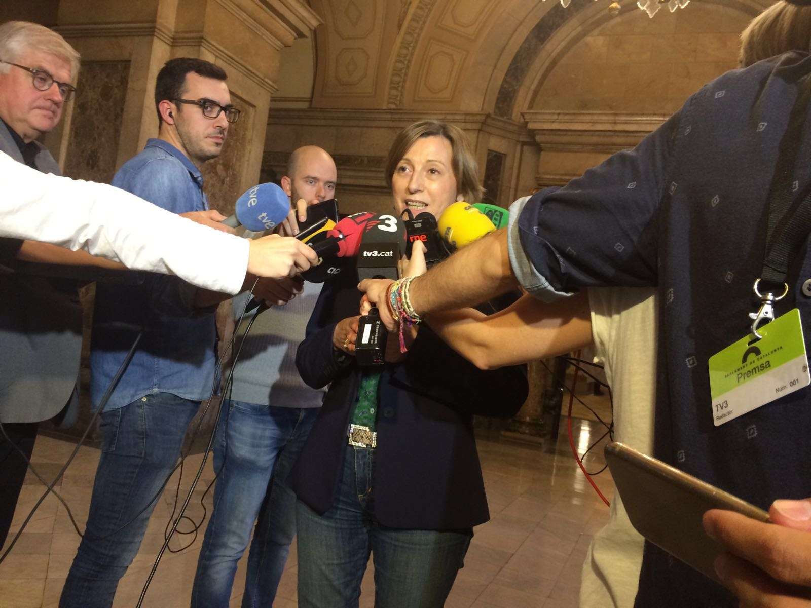 Forcadell: "No hay separación de poderes, TC y Fiscalía hacen lo que decide el gobierno"