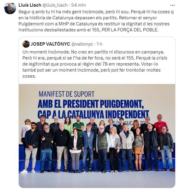 TUIT 2 Llach Puigdemont TUIT 2 Llach Puigdemont