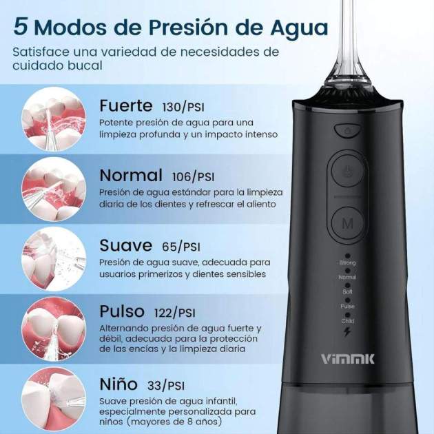 Diferentes modos de presión de agua