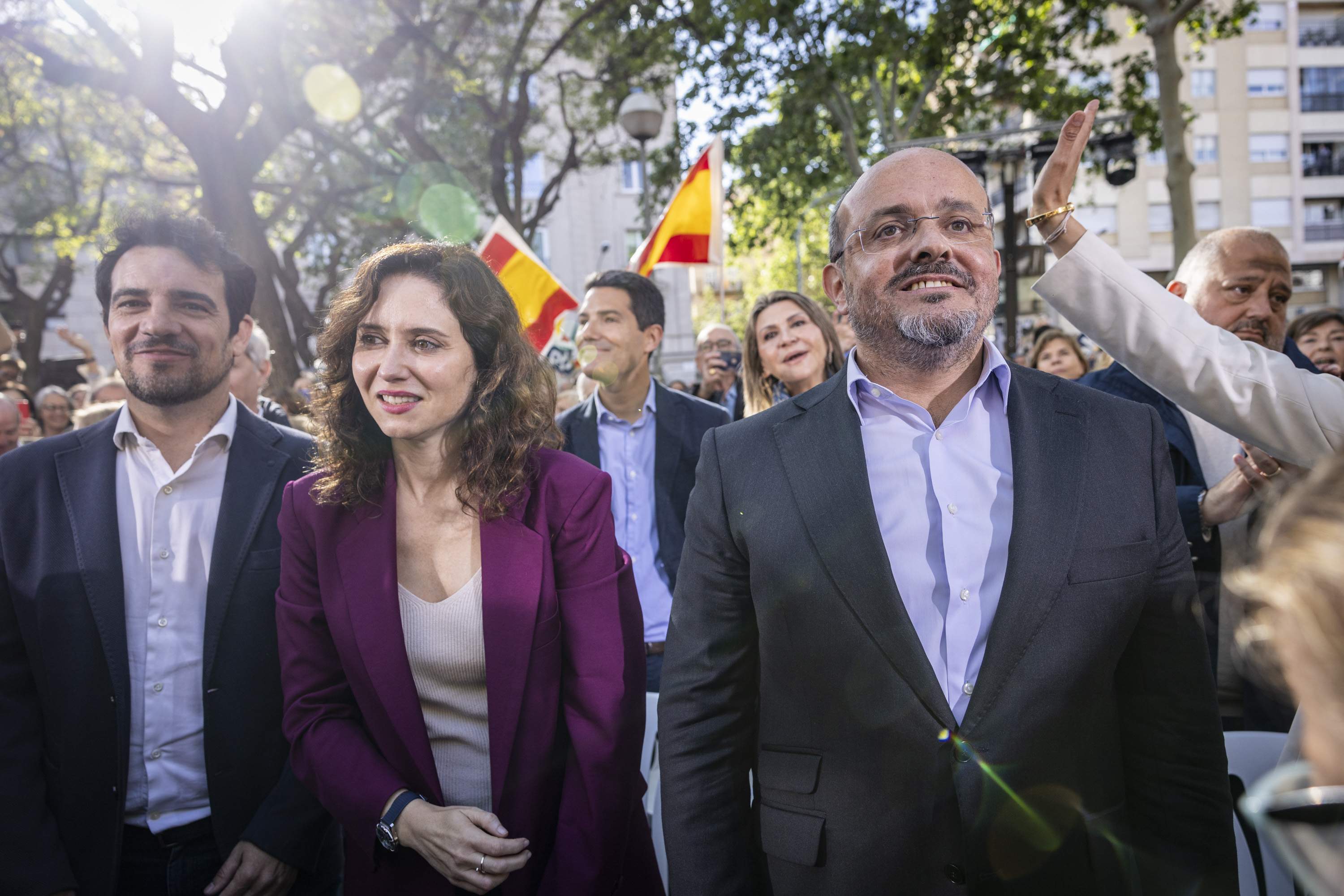 Acte del PP a Sarrià, eleccions Catalunya 2024, Ayuso, Alejandro Fernández / Foto: Carlos Baglietto