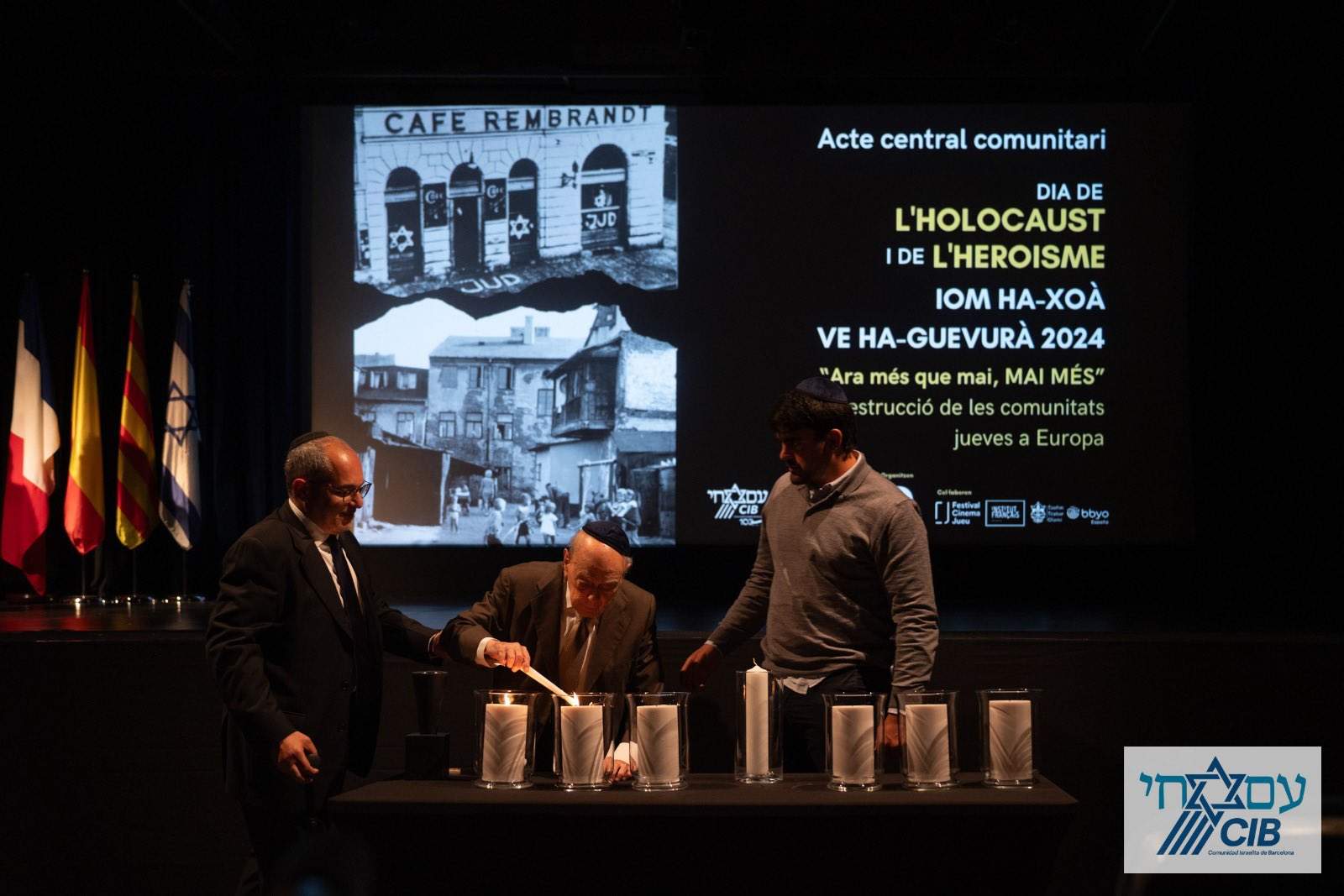 Jordi Pujol se une a la Comunidad Judía de Barcelona en el homenaje a las víctimas del Holocausto