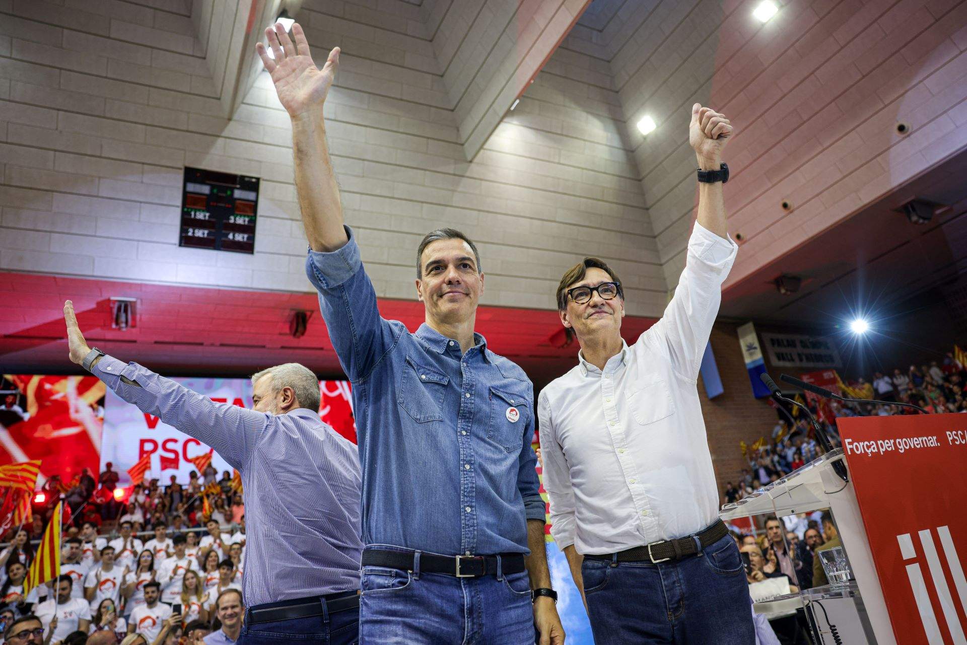 Pedro Sanchez Salvador Illa Acte final campanya psc barcelona 2024 / Montse Giralt