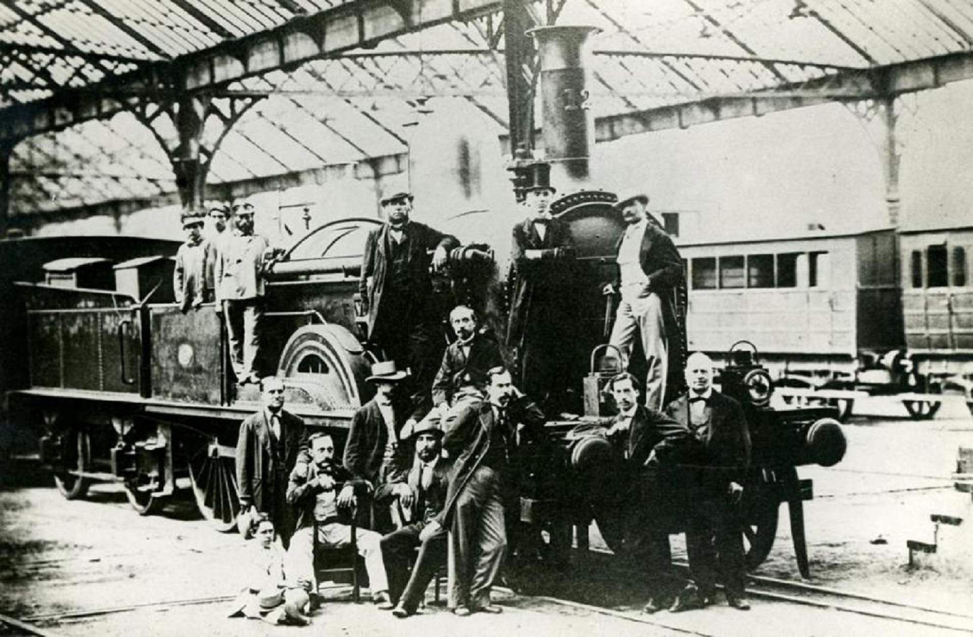 Locomotora del tren Barcelona Mataró (1848). Font Wikimedia Commons