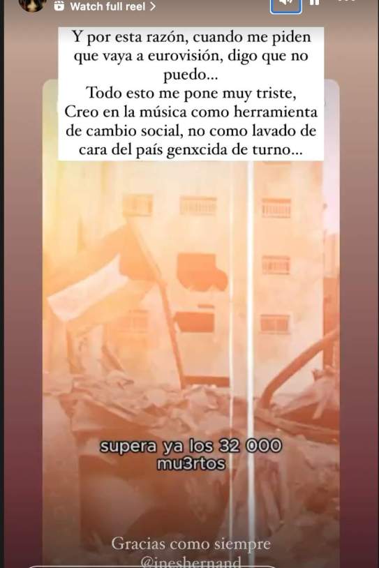Maria jose Ilergo vía stories, dando apoyo en Palestina / Instagram Maria jose Ilergo vía stories, dando apoyo en Palestina / Instagram
