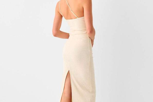 Vestido midi asimétrico gofrado1 Vestido midi asimétrico gofrado1