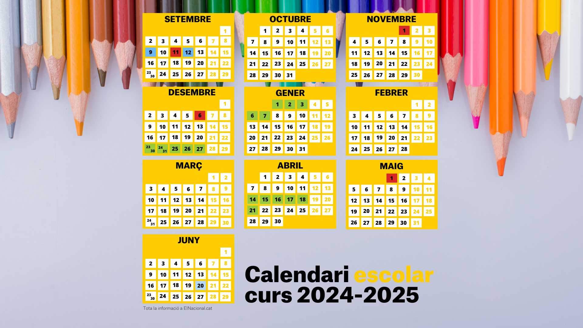 Calendari escolar 2024-2025 a Catalunya: inici i final de curs, festius i vacances
