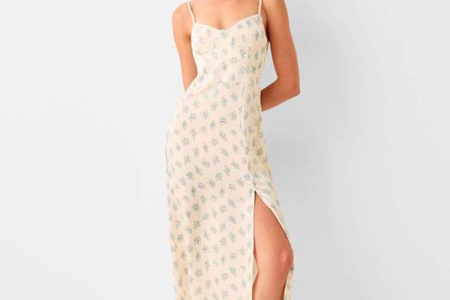 Vestit midi setí detalli blonda Vestit midi setí detalli blonda