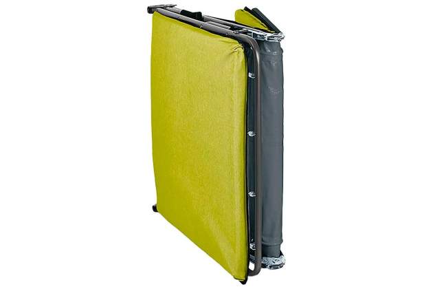 Tumbona plegable con cojín verde1 Tumbona plegable con cojín verde1
