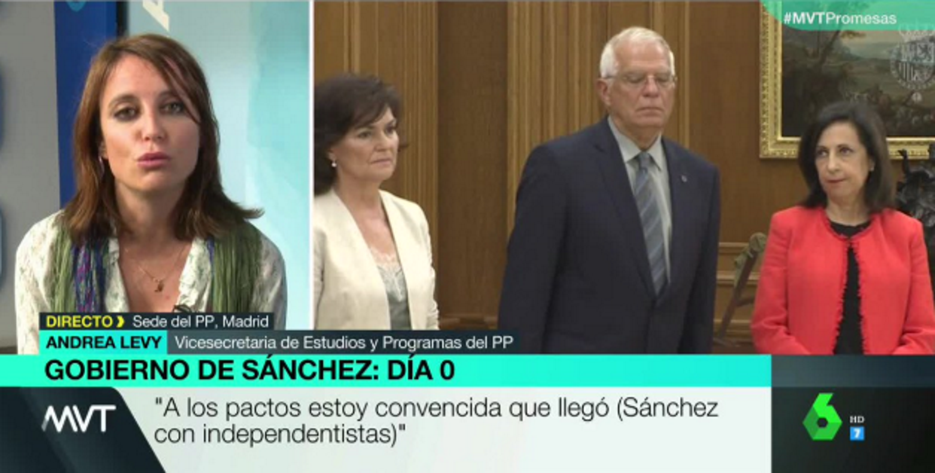 Andrea Levy lloa Borrell: "Ha estat una veu contundent"