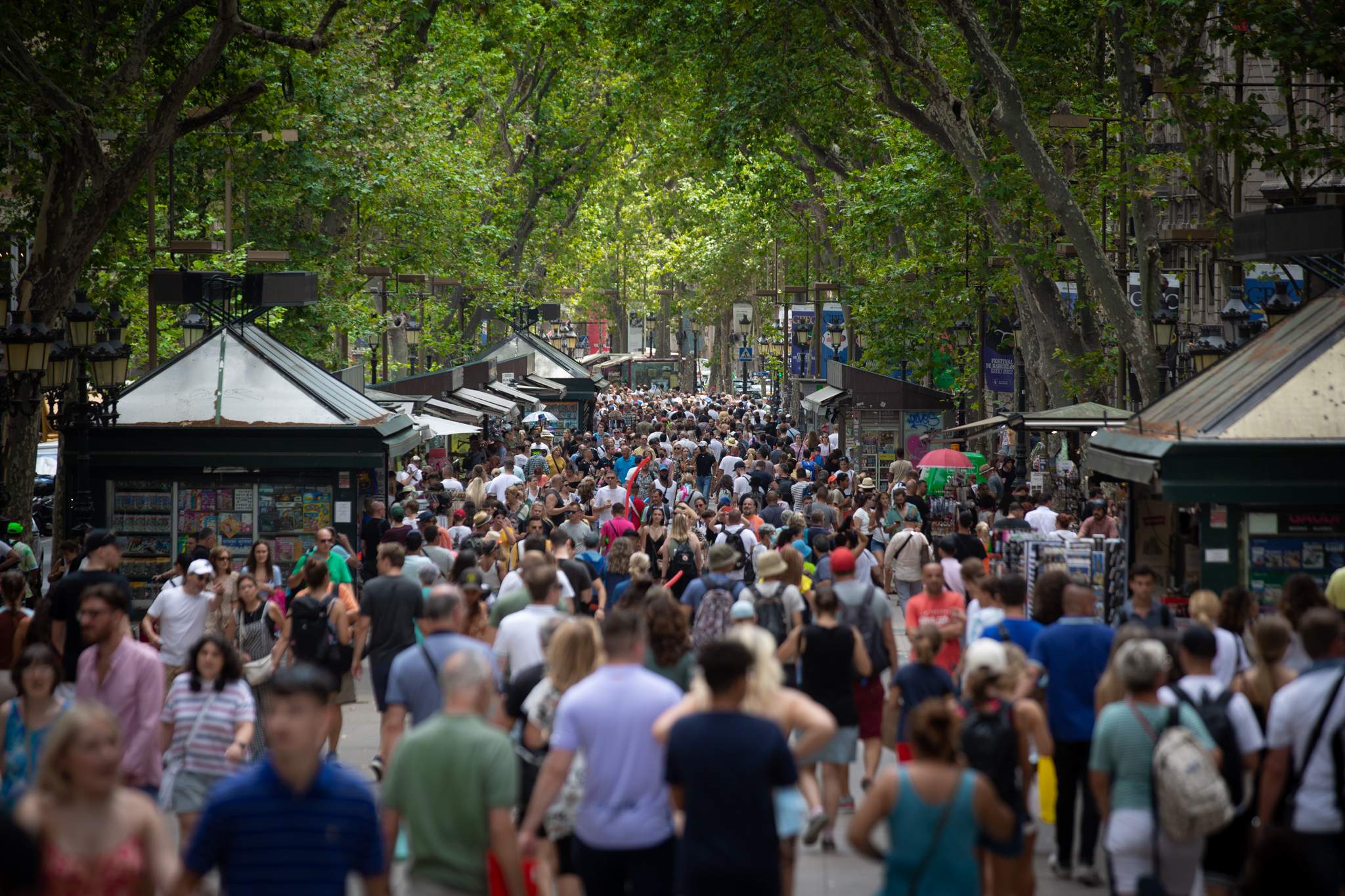 Antenas en la Rambla de Barcelona para medir el flujo de turistas