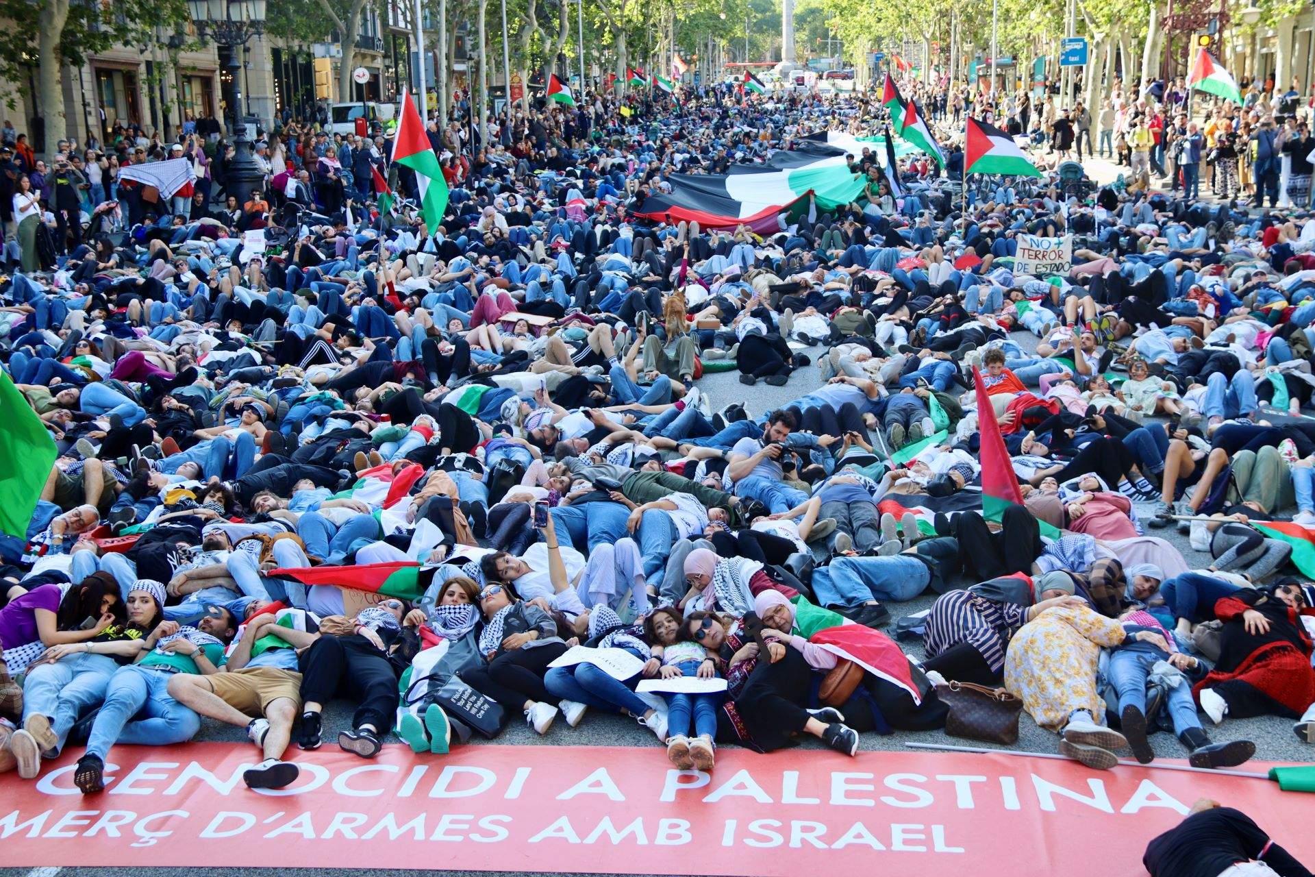 Milers de persones tornen a sortir als carrers de Barcelona per demanar la fi de la guerra a Gaza