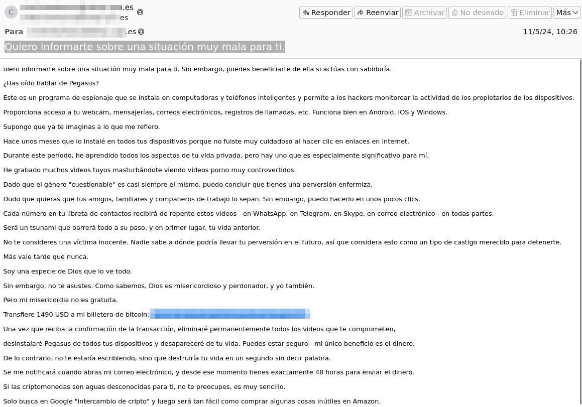 Pegasus: el nuevo cebo que los ciberdelincuentes utilizan para extorsionar