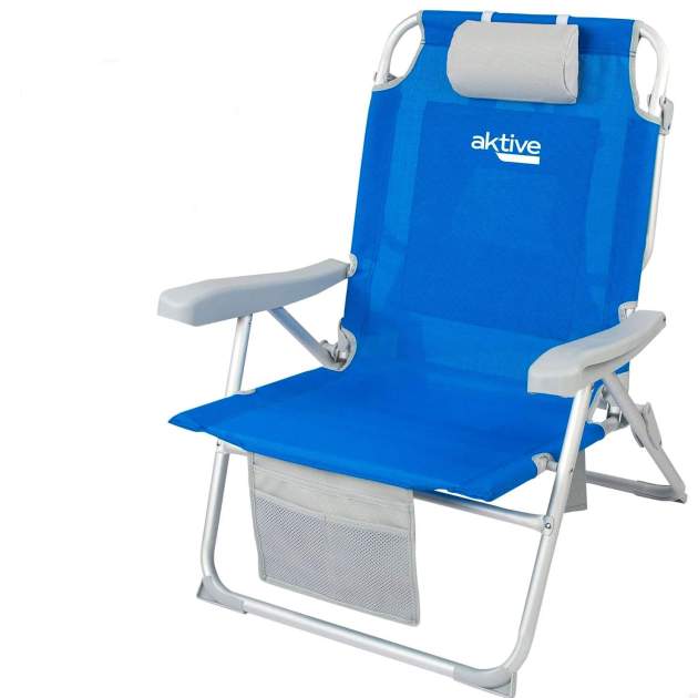 Silla plegable de playa tipo mochila AKTIVE Silla plegable de playa tipo mochila AKTIVE