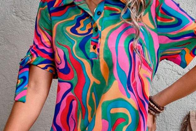 Vestit de camisa fluid estampado2 Vestit de camisa fluid estampado2