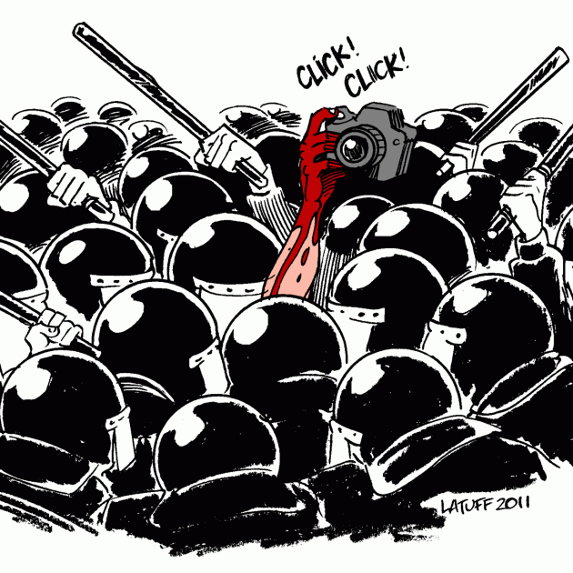 llibertat de premsa repressio censura policia - Carlos Latuff