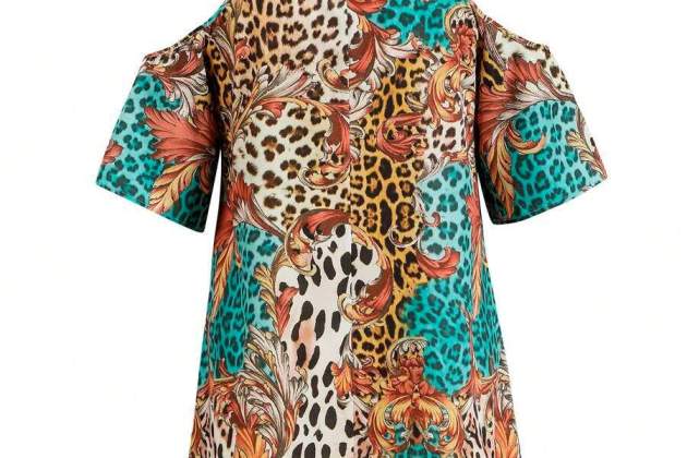 Vestido de talla grande con estampado de leopardo y parches1 Vestido de talla grande con estampado de leopardo y parches1
