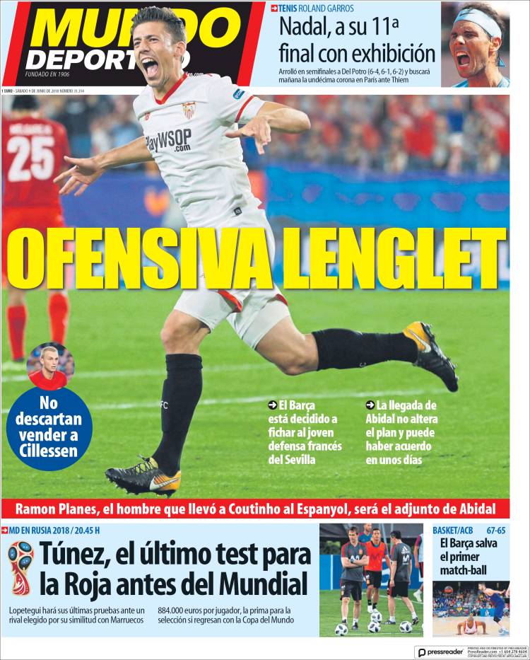 Mundo Deportivo Llevada|Traída 09 06 2018