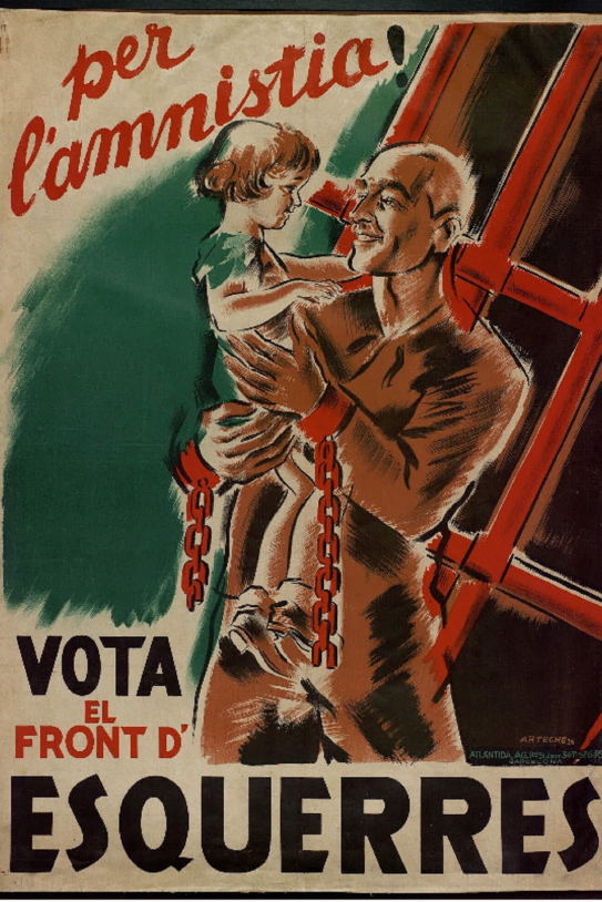 GRAN Cartell electoral del Front d'Esquerres (Amnistia). Font Arxiu d'El Nacional